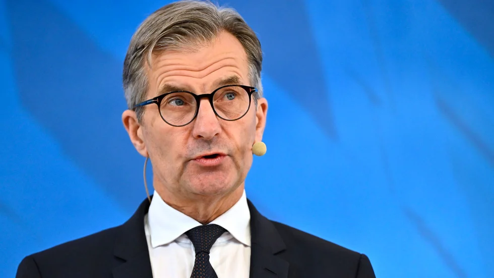 Riksbankschef Erik Thedéen i samband med senaste räntebeskedet i november.