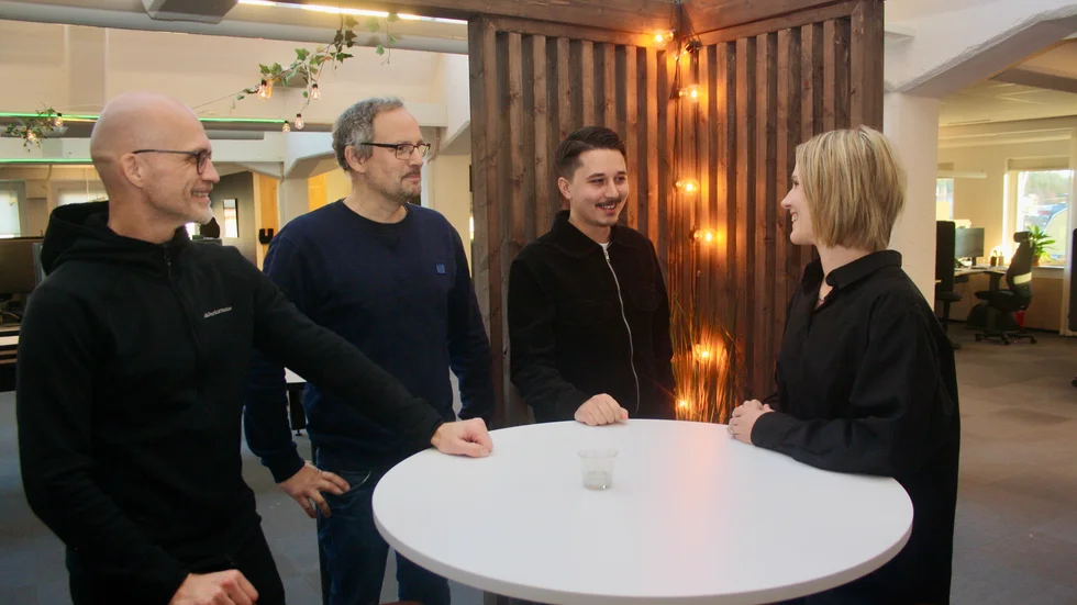 Niklas Almgren, Magnus Lundberg, Pontus Vikberg och Hanna Karbin arbetar alla med Sherpas TnT.