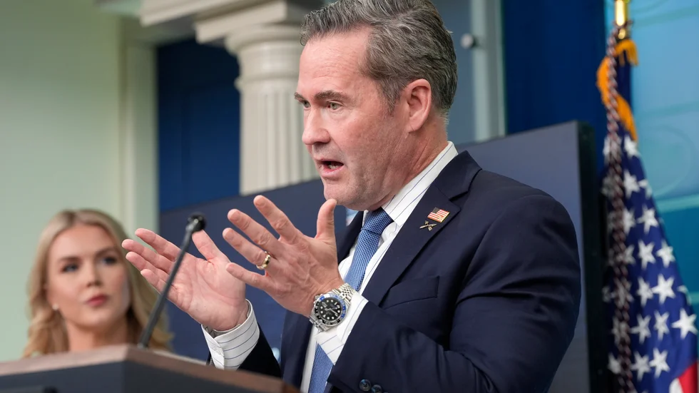 USA:s nationelle säkerhetsrådgivare Mike Waltz i Vita huset.