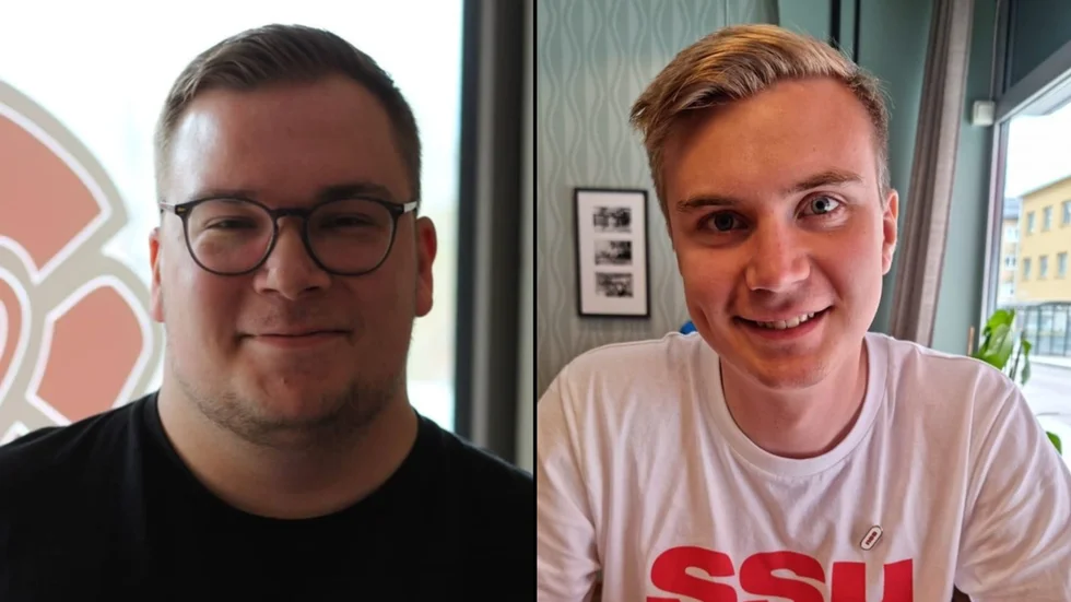 Kevin Thomassen, Ledamot SSU Norrbotten och Samuel Pettersson, Distriktsordförande SSU Norrbotten