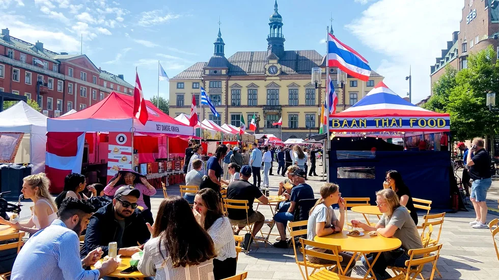 Så här såg det ut på den internationella matmarknaden förra året. I slutet av maj återkommer den till Fristadstorget.