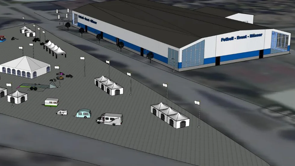 Multiarenan planeras på höger sida av infartsvägen till Pite havsbad mellan kongressen och Rivierahallen, som nu är Padelcenter.