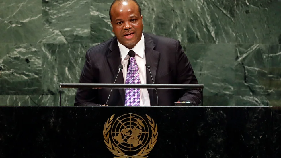 Kung Mswati III i FN:s generalförsamling 2019.