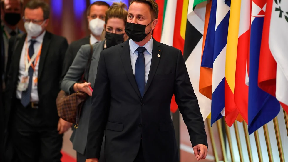 Luxemburgs premiärminister Xavier Bettel på toppmötet i Bryssel.