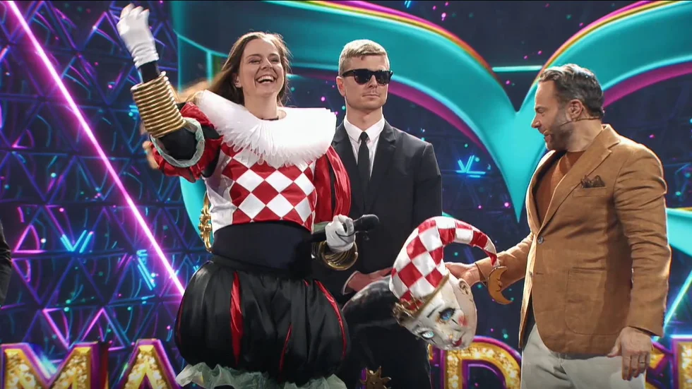 Lotta Schelin avslöjades som Jokern i "Masked singer". Pressbild.