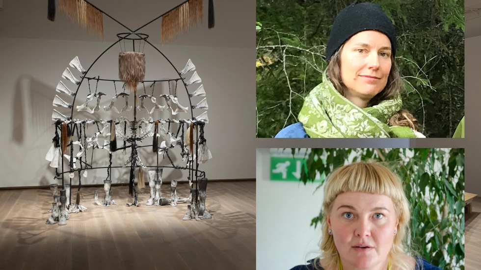 Konstnärerna Åsa Elzén och Signe Johannessen, båda verksamma i Sörmland, ställer just nu ut på Accelerator intill Stockholms universitet.