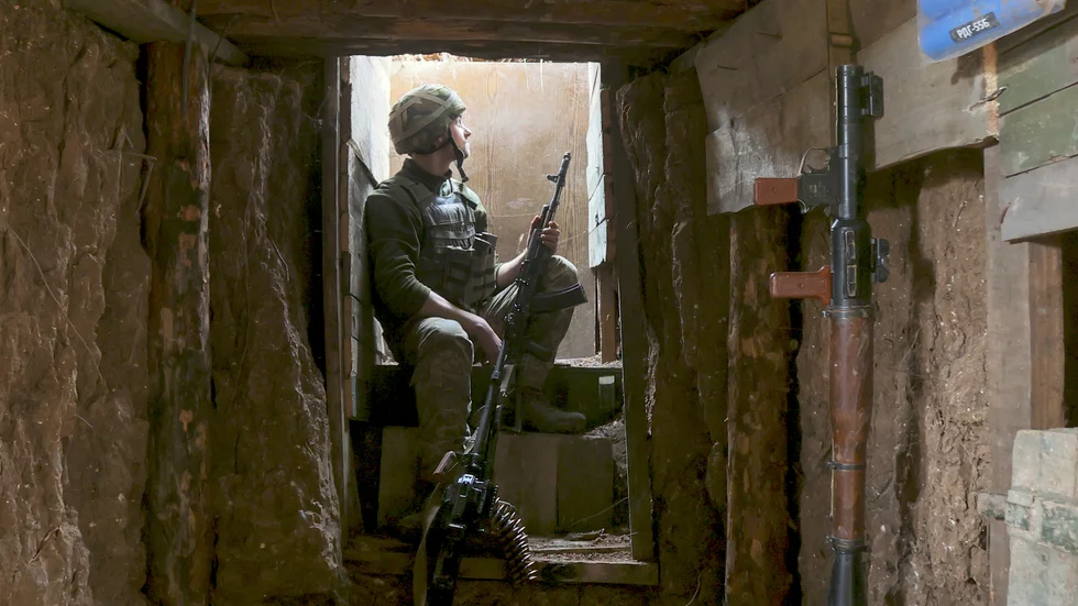 En ukrainsk soldat nära Donetsk den 19 april.