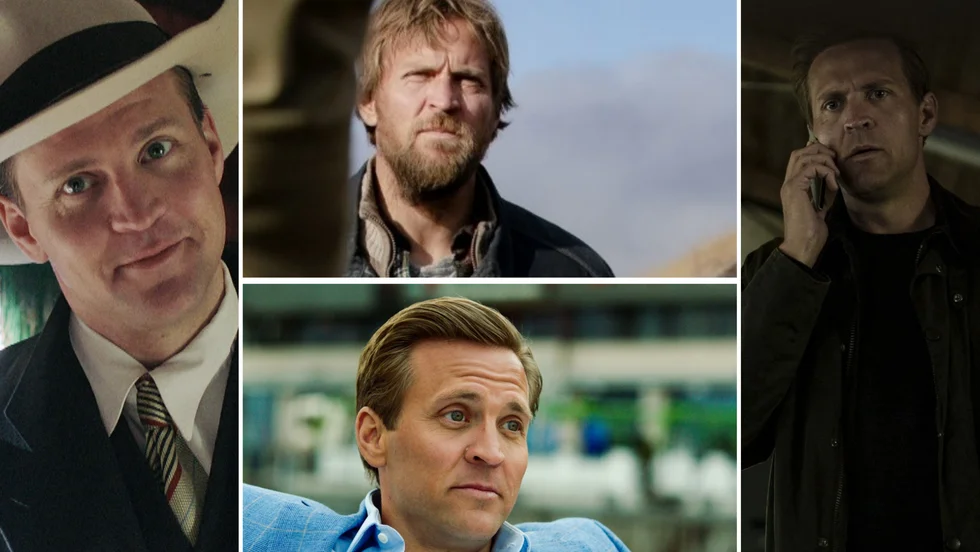 Skådespelaren Tobias Santelmann syns i fyra aktuella serier, "Atlantic crossing", "Welcome to Utmark", "Exit" och "Den som dräper".
