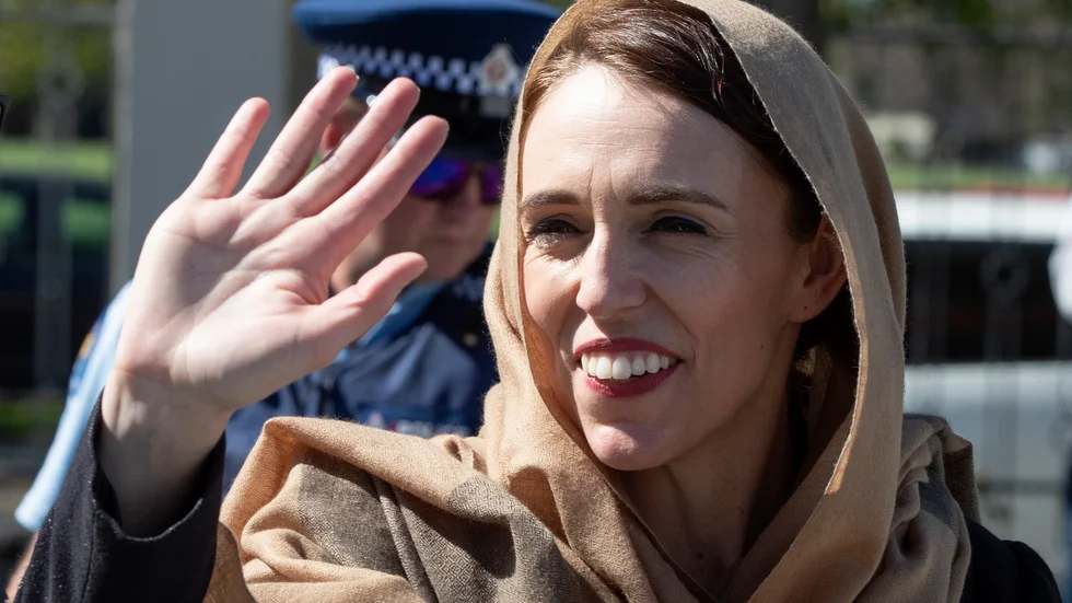 Nya Zeelands premiärminister Jacinda Ardern i Christchurch, där ett minnesmärke för terrordådet 2019 avtäcktes i fjol.