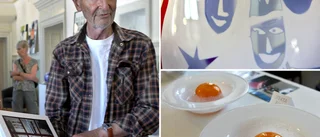 Rolf Sinnemark visar glaskonst i Blå station – "Några tusen ägg som singlat ut över världen har det blivit"