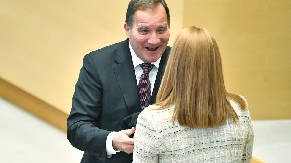 Partiledarna Stefan Löfven (S) och Annie Lööf (C).