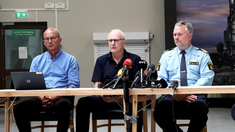 Mats Brantsberg, Örebro kommun, Per-Ove Staberyd, brandchef och Niclas Hallgren, biträdande regionpolischef i polisregion Bergslagen.