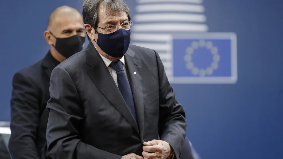 Cyperns president Nicos Anastasiades vid EU:s toppmöte i maj i år.