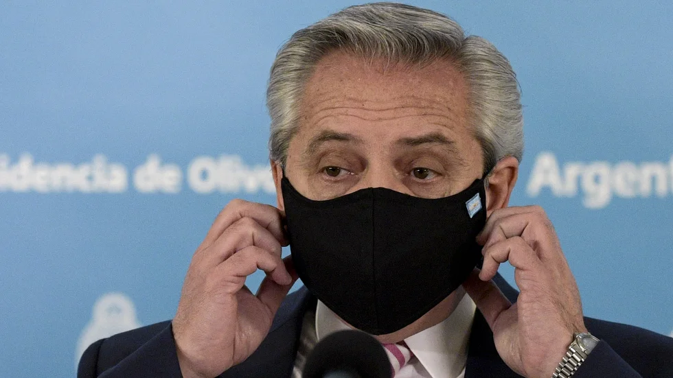 Argentinas president Alberto Fernández. Arkivbild.