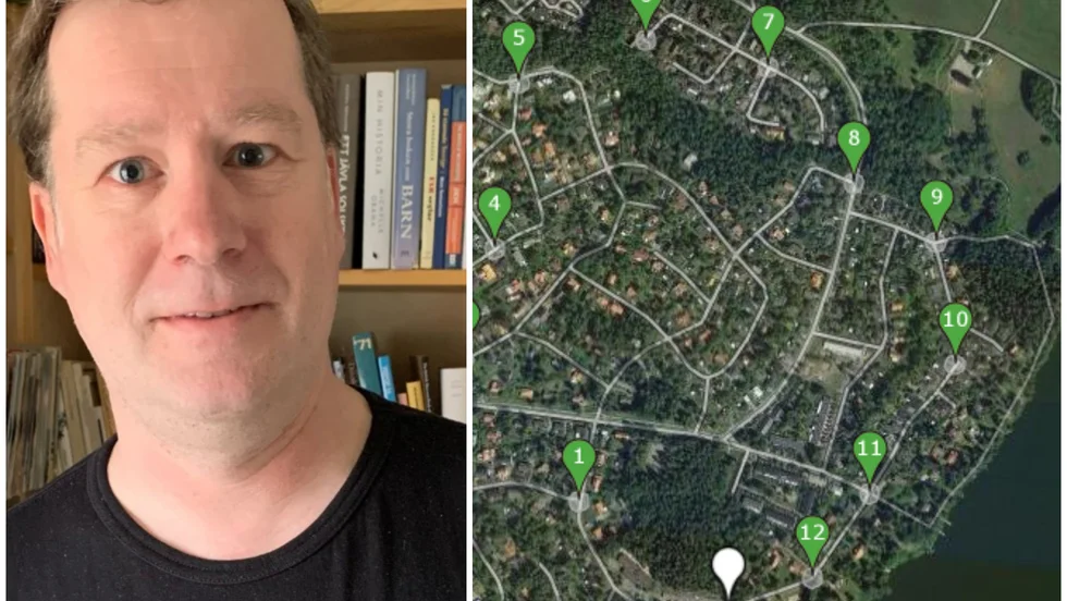 Jonas Hallgren anordnar digitala tipspromenader för Knivstaborna. 