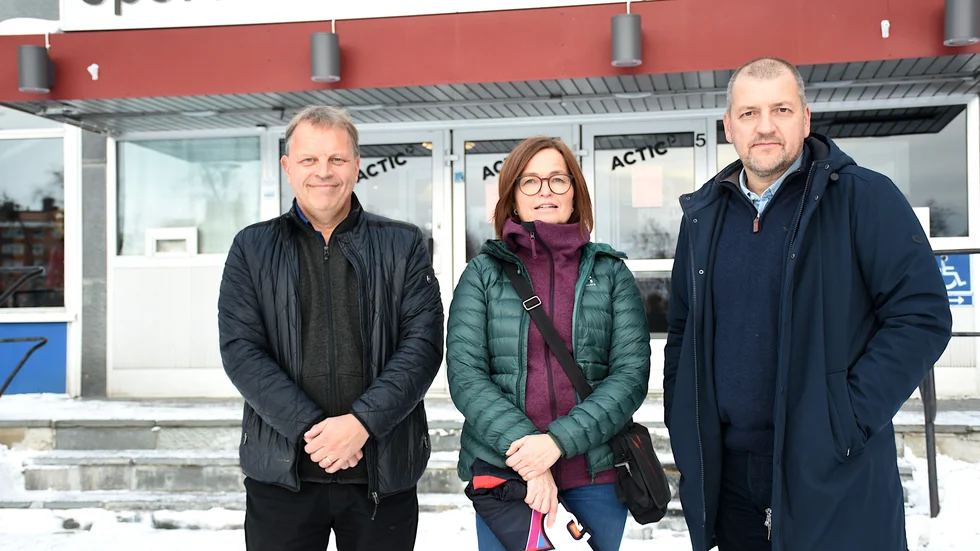 Tommy Stridsman, ordförande Kiruna FF, Annika Tyni, ordförande Kiruna IF, Jonas Esko, ordförande Kiruna HK. 