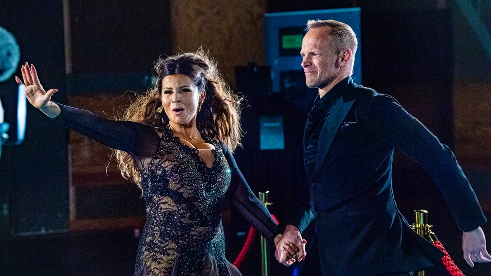 Carola Häggkvist med sin före detta danspartner Tobias Karlsson i "Let's dance". Arkivbild.