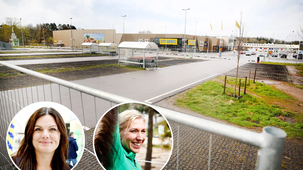 "Vi uppgraderar våra parkeringar inför att vi får fler butiker i gallerian", säger Veronica Gustafsson, centrumchef på Tuna park, till vänster i bild. Sofia Larsson, vd på Parken zoo, till höger i bild.