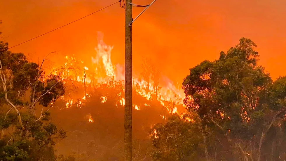 Australien drabbas ofta av omfattande skogsbränder. Den här rasade i Western Australia i februari i fjol. Arkivbild.