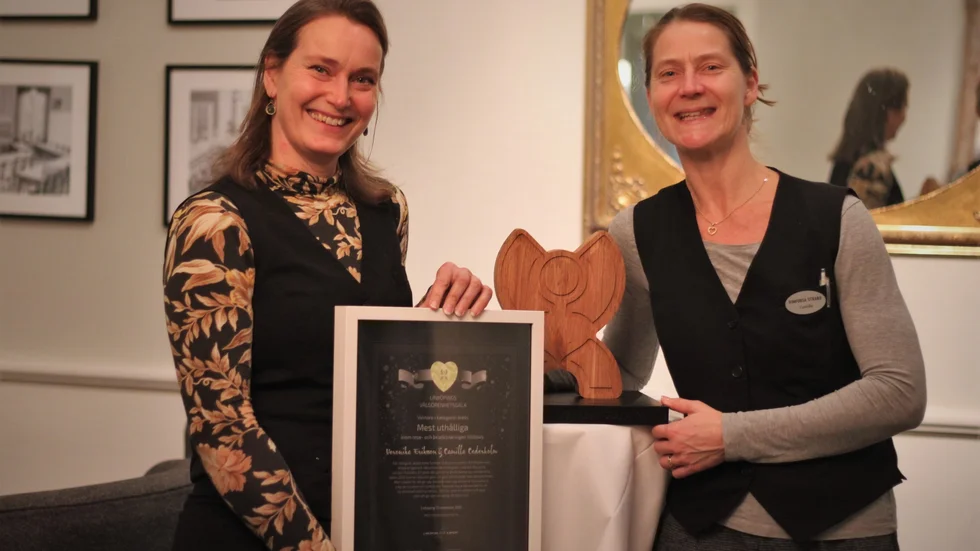 Veronica Eriksson och Camilla Cederholm har prisats för sin uthållighet under pandemin. Det känns fantastiskt roligt, tycker Veronica Eriksson (till vänster).
