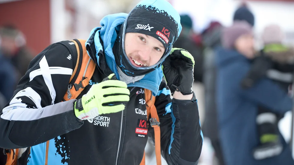 Träningsrunda. Långloppsåkaren Klas Nilsson såg söndagens lopp som ett träningspass. Foto: Carina Kvist