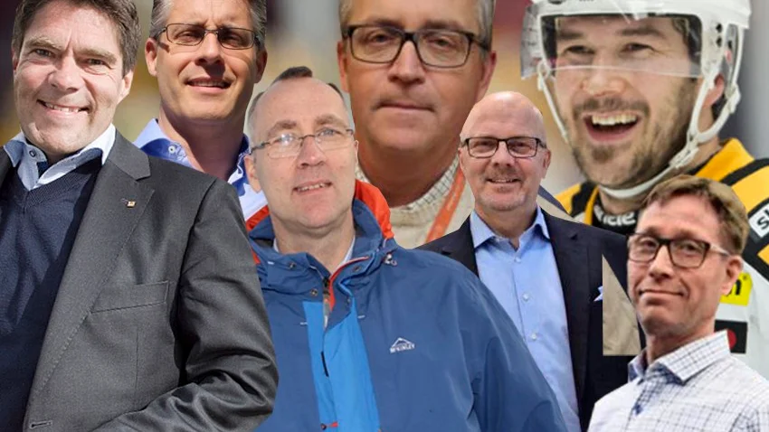 Med på topplistan. Fr v: Hans Robert Kreisel, vd Skellefteå Kraft, Robert Larsson, vd Valutec, Pär Swärd, vd Smurif Kappa, Roland Granlund, platschef Tieto, Mikael Hedström, vd Vygon, Jimmie Eriksson, hockeyspelare Skellefteå AIK, Stefan Lindqvist, vd Franke Futurum. Obs! Kollage.