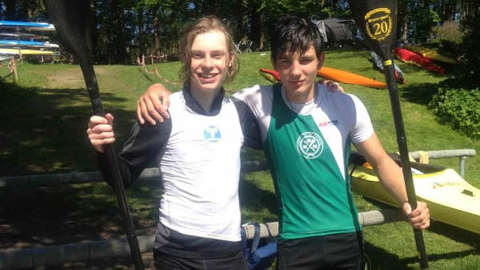 Alexander Öström, Skellefteå Kanotklubb, tog tillsammans med Gustav Axelsson från Nyköping NM-guld i maraton. Foto: Privat