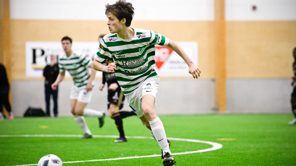 Matchvinnare. Moröns William Grenholm satte det matchavgörande 1–0-målet mot sin gamla klubb Skellefteå FF i finalen av Electrolux home cup. Foto: Carina Kvist.