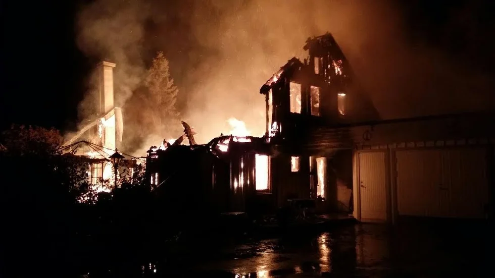 Villabrand i Malå. Foto: Räddningstjänsten i Malå.