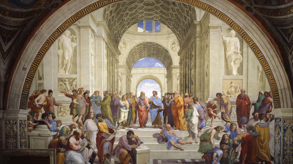 "Skolan i Aten," Raffaels berömda fresk färdigställd 1511. 