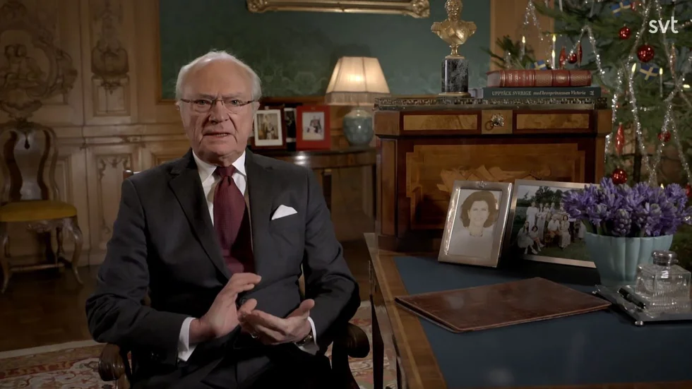 Kung Carl XVI höll sitt jultal till folket på juldagen. 
