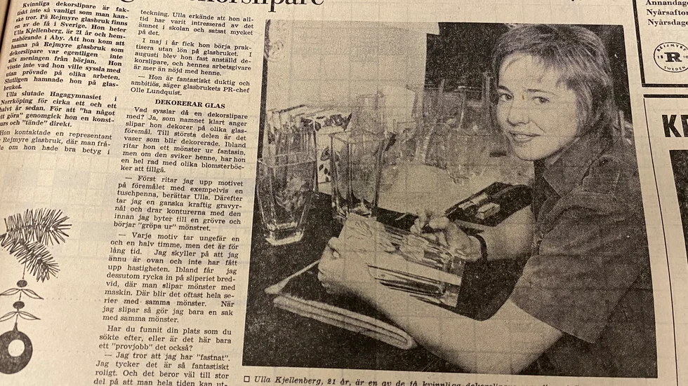 Ulla Kjellenberg är en av landets få kvinnliga dekorslipare. 