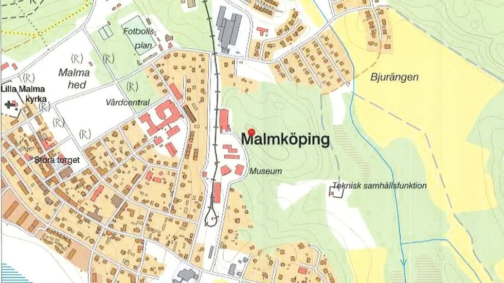 Den röda pricken markera vart masten kommer att byggas. 