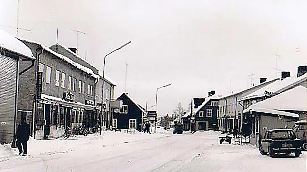 På storgatan i Norsjö fanns bland annat Lundbergs sport och Brants ur och guld på 60-talet.