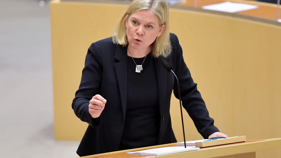 Socialdemokraternas partiledare Magdalena Andersson (S) har varit sjuk i covid. Arkivbild.