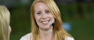 Annie Lööf vid stupets brant