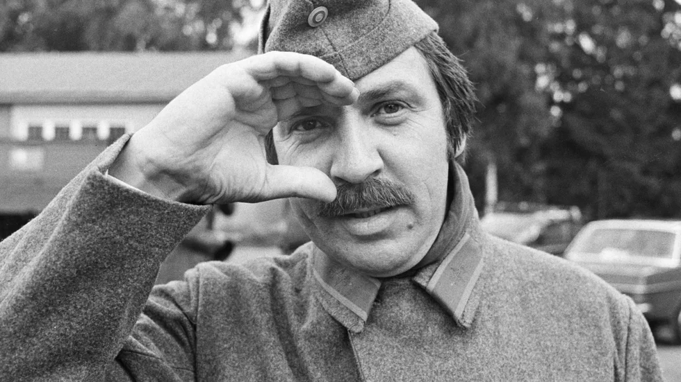 Skådespelaren Janne "Loffe" Carlsson som Oskar Löfgren vid inspelningen av filmen "Repmånad". Foto: Owe Sjöblom/SvD/TT.