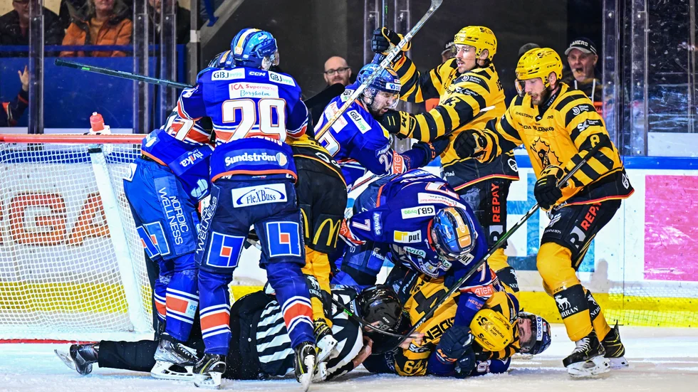 Det blev stökigt och bråkigt efter Växjös kvitteringsmål i första perioden.