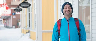 Martin backpackar och jobbar i norra Norrland
