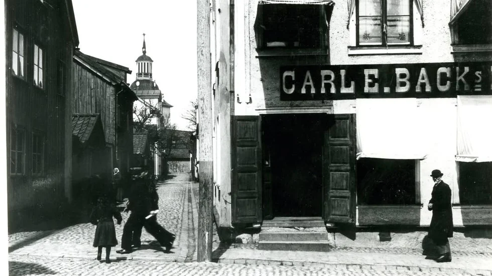 Nummer ett.  Calle Backs första affär hade adressen Storgattan 28.