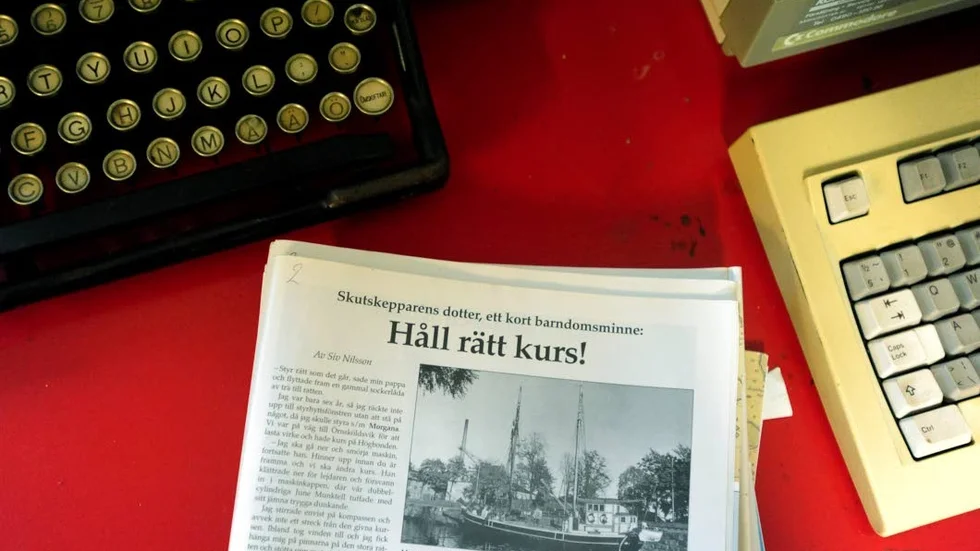 Minnen. Siv Nilsson är skutskepparens dotter. Nedtecknade minnen från strapatser med sin pappa finns att läsa i lokalen.