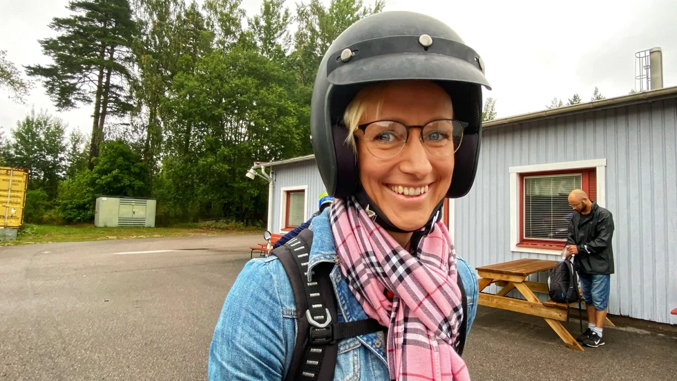 Denna dag är Anki Bruhn den enda kvinnliga deltagaren i Boxholms Moppers. 