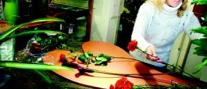 Dukar blomsterbord i kärlekens tecken