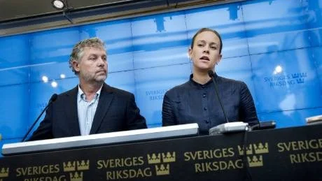 Miljöpartiets språkrör Peter Eriksson och Maria Wetterstrand.Foto Jonas Ekströmer/Scanpix