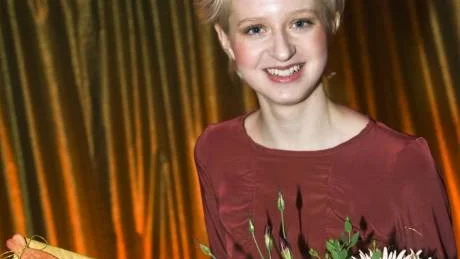 Isabella Nilsson från Skövde fick lilla Augustpriset med boken "Verklighetsprojektet".Foto: Henrik Montgomery/Scanpix