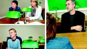 Alla är med. Lisa Rönnbäck och Lena Hellman, som arbetar på Östra Akademin, är med på det pedagogiska tåget. Nedan syns Joachim Björkman, som utvecklat pedagogiken tillsammans med Peter Habbe, till höger.  Foto:  Elin Lundholm