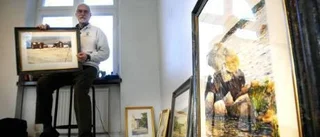 G-son målar motiv från sin hembygd
