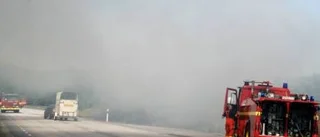 Skogsbrand utanför Överum