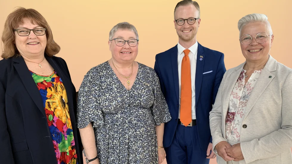 Christina Soldan (L), gruppledare, Lena Forsman (KD), ledamot i kommunfullmäktige, Andreas Löwenhöök (M), oppositionsråd och Carina Sundbom (C), gruppledare.