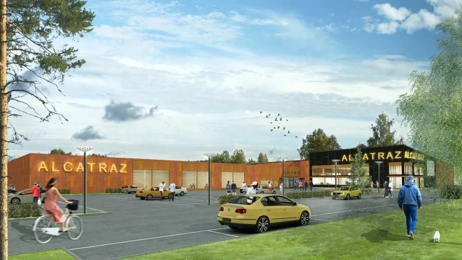 Planer. Skiss över upplevelsecentret på Spantgatan från arkitektfirman Tirsén & Aili Arkitekter.